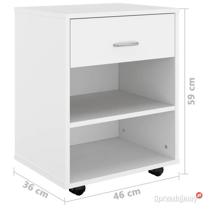 Szafka na kółkach biała 46x36x59 materiał Warszawa