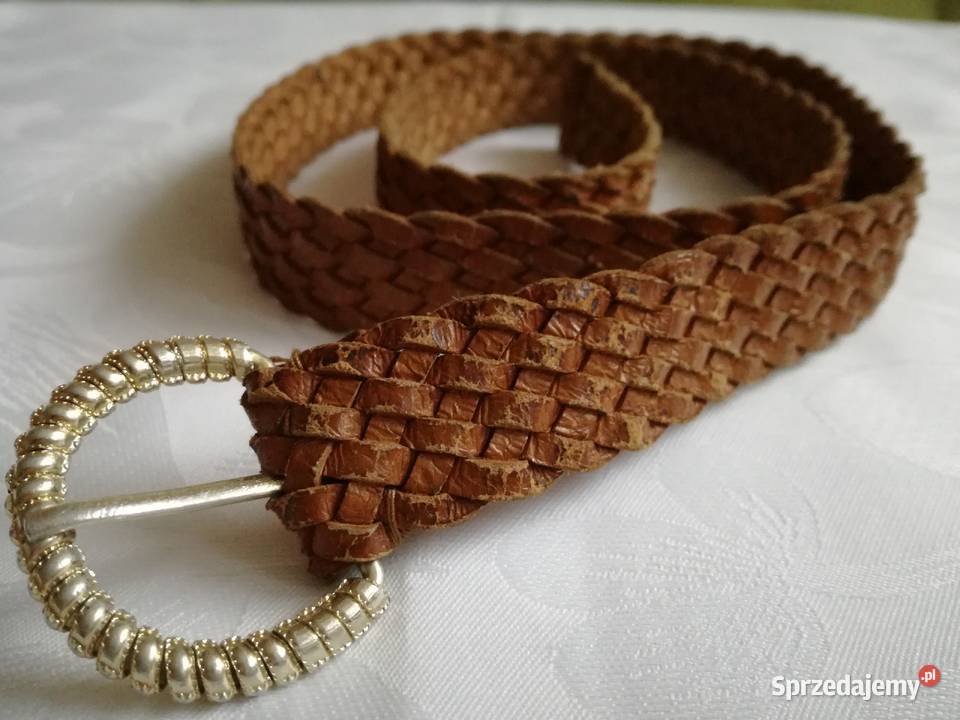 Pasek skórzany pleciony 85cmx25 Łódź