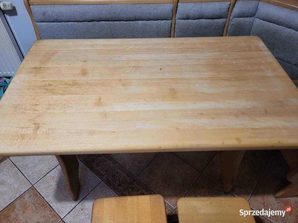 Kuchenny Bukowy Narożnik ze Stołem 100cm