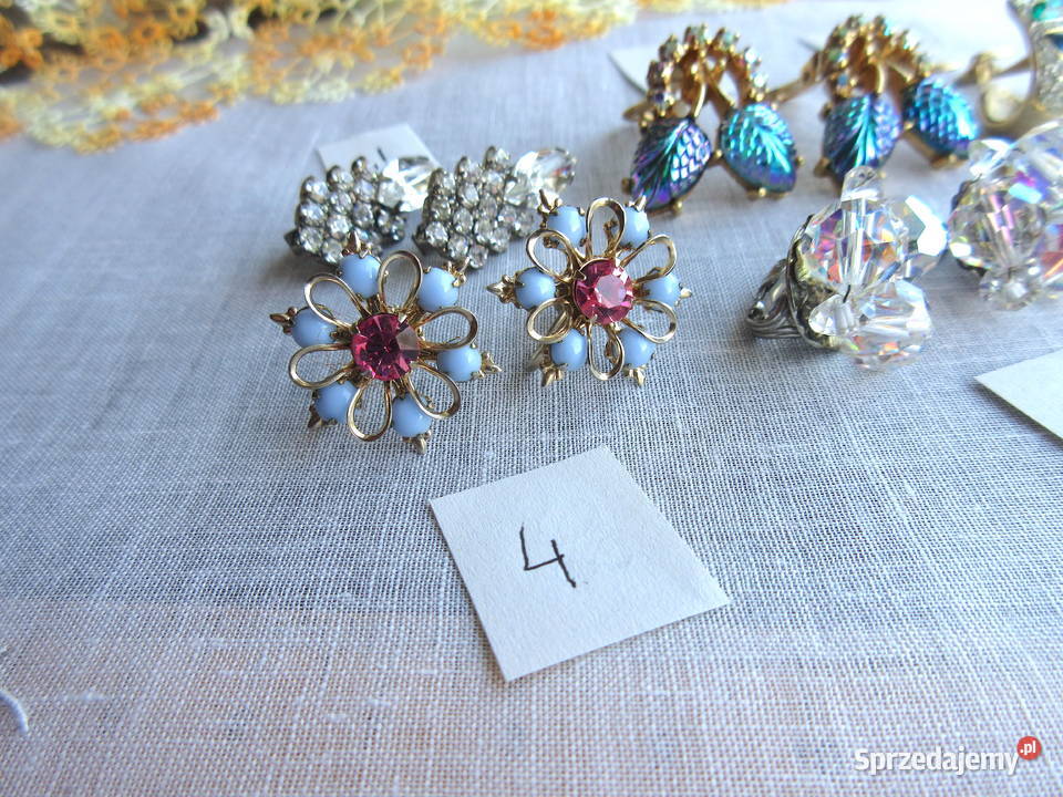 Stara biżuteria klipsy retro lata 80 Straszydle