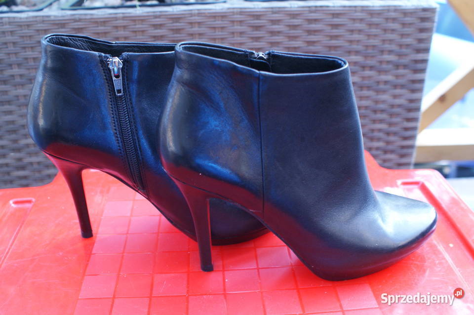 Buty Skórzane na Obcasie na Zamku39Okazja Olsztyn