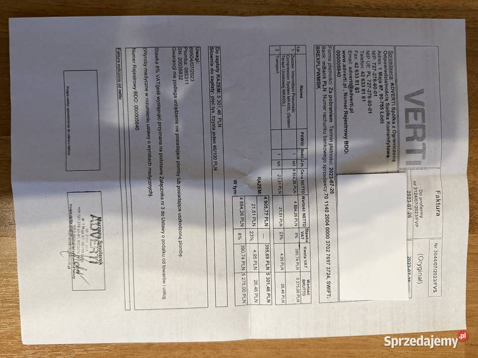 Aparat do masażu uciskowego Nowy Sącz sprzedam