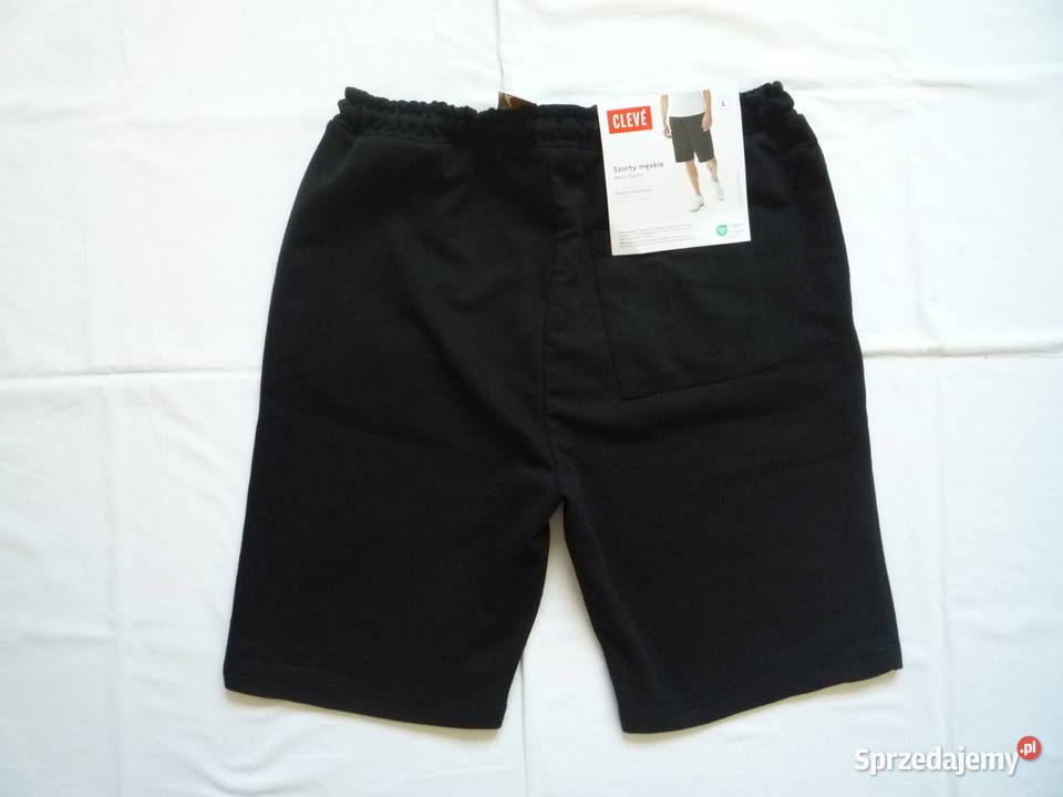 Nowe Cleve L Szorty męskie Czarne Krótkie