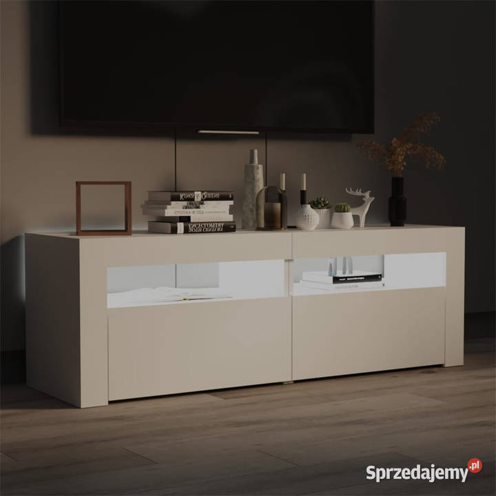 Szafka pod TV z oświetleniem LED biała 120x35x40 Warszawa sprzedam