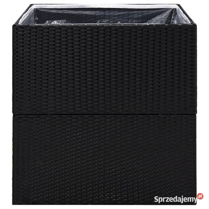 Donica ogrodowa czarna 80x80x80 rattan PE mazowieckie Warszawa