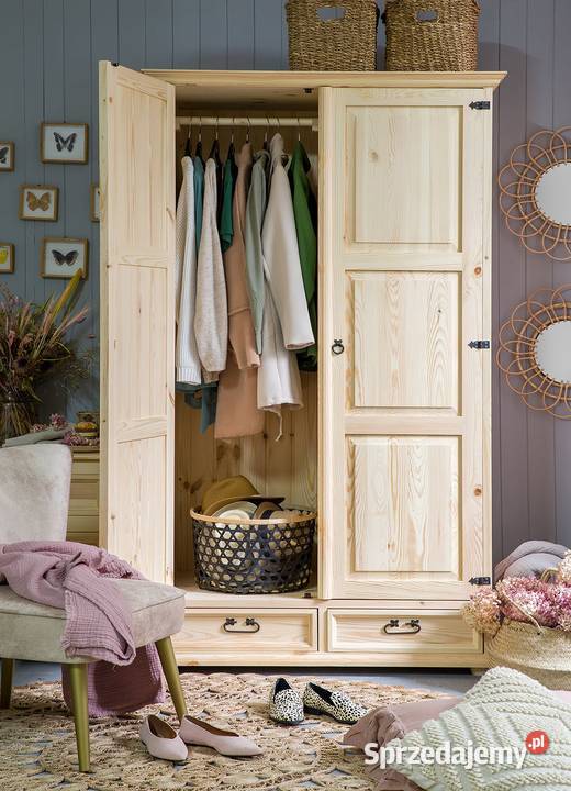 Dwudrzwiowa szafa drewniana do pokoju sosnowa Maków Podhalański sprzedam