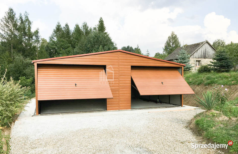 Garaż blaszany 75x6m 2x brama uchylna Niepołomice