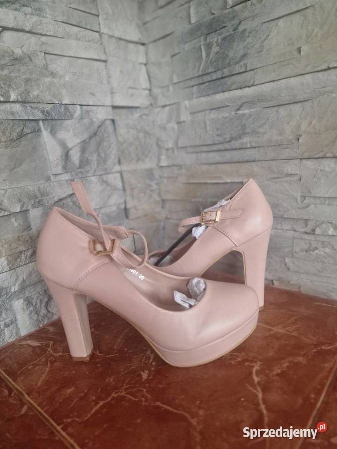 Obcasy pudrowy róż r39 Damskie mazowieckie Solec nad Wisłą sprzedam