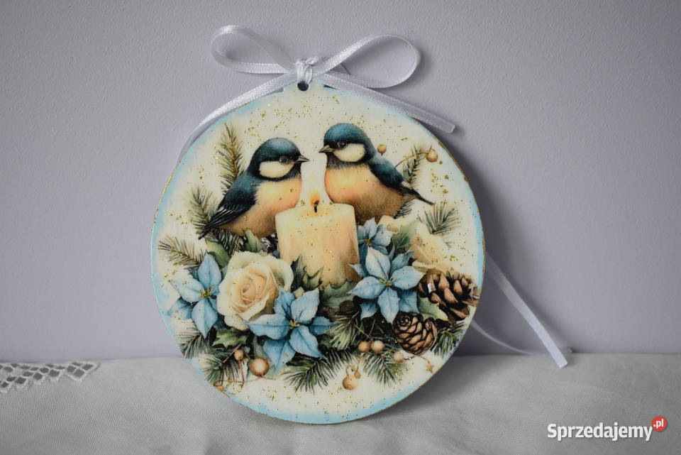 Świąteczna zawieszka decoupage dekoracja prezent wielokolorowy Boże Narodzenie mazowieckie Warszawa
