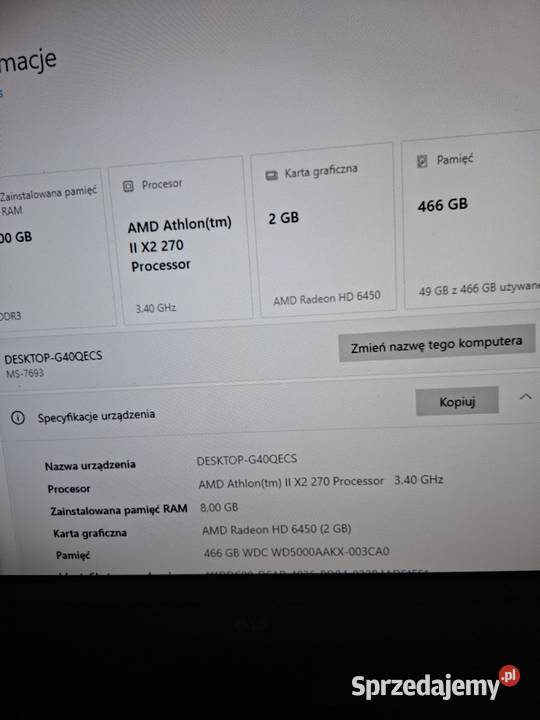 Sprzedam asus komputer stacjonarny Hrubieszów sprzedam