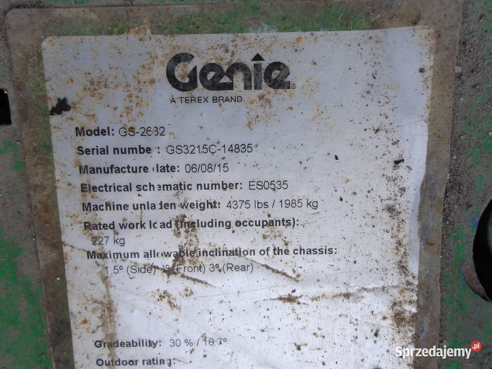 Podnośnik nożycowy zwyżka 10m Genie GS2632 Pleszew