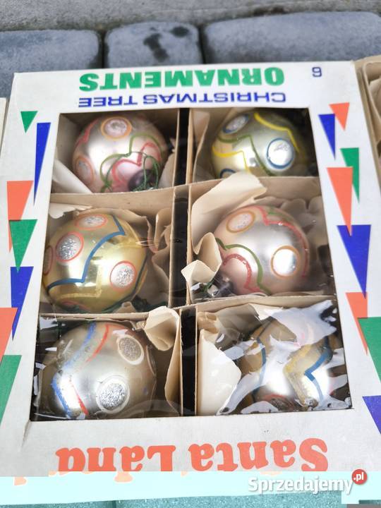 Bombki szklane choinkowe lata 70te okresu PRL Boże Narodzenie