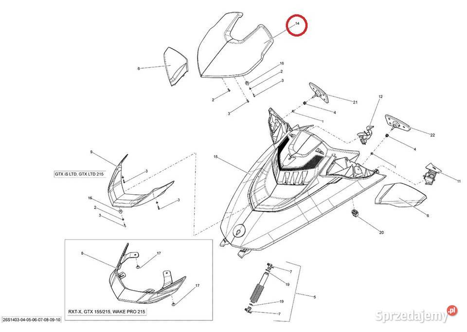 Klapa schowka do skutera wodnego SeaDoo RXTX BRP Nowy Sącz