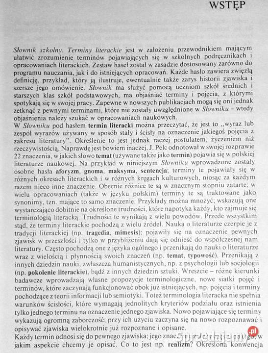 Terminy literackie Stanisław Jaworski Chełm