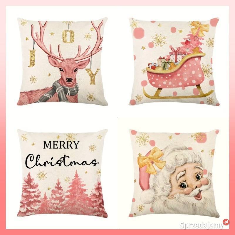 Komplet 4 ozdobna świąteczna poszewka dolnośląskie Trzebnica