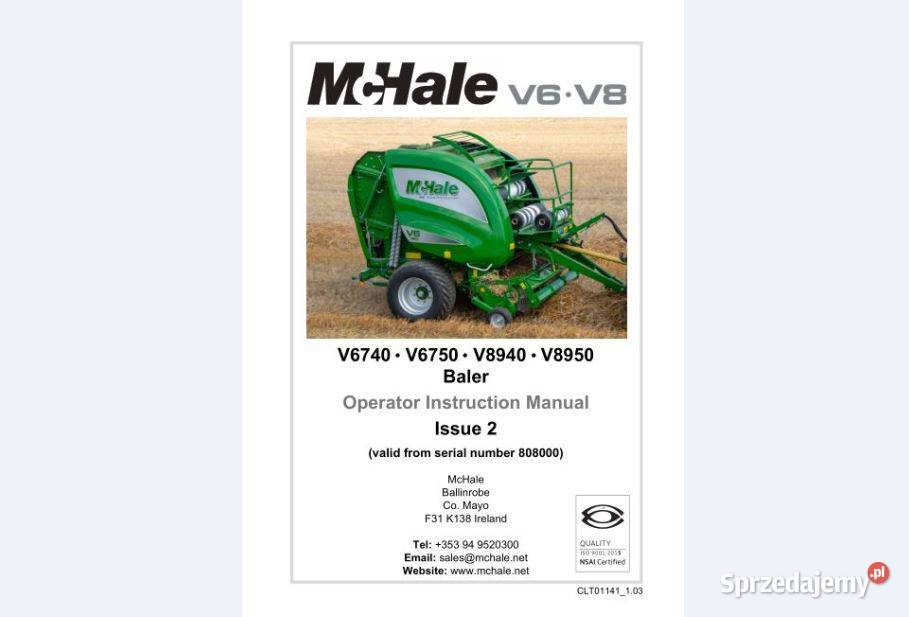 MCHALE V6740 V6750 V8940 V8950 instrukcja Poradniki, albumy i reportaże Kielce
