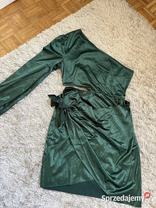 Zielona Satin Dress One Shoulder Sexy Evening podkarpackie Przemyśl sprzedam
