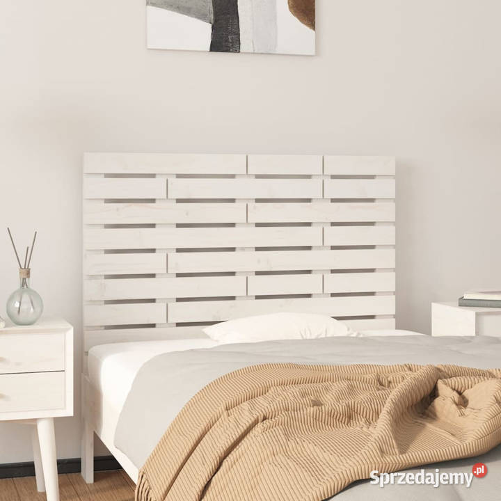 Wezgłowie łóżka białe 106x3x63 lite drewno Warszawa sprzedam