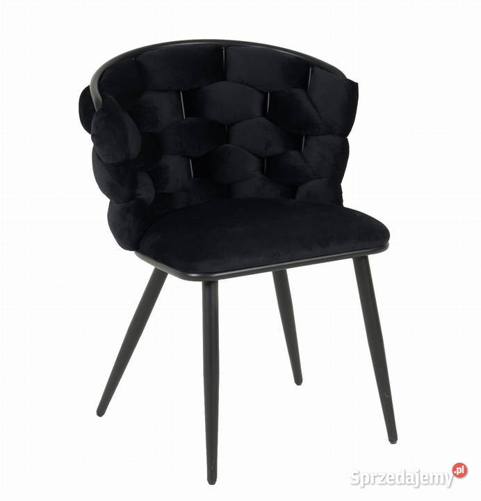 Krzesło czarnoczarne Glamour Nowojorskie Prima Krzesła małopolskie Golkowice