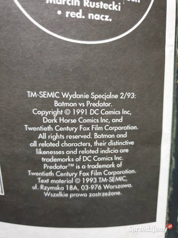 Batman versus Predator część 1 i 2 pomorskie Gdynia sprzedam