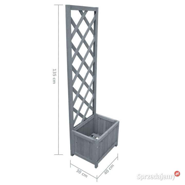 Donica z kratką 40x30x135 lite drewno jodłowe Warszawa