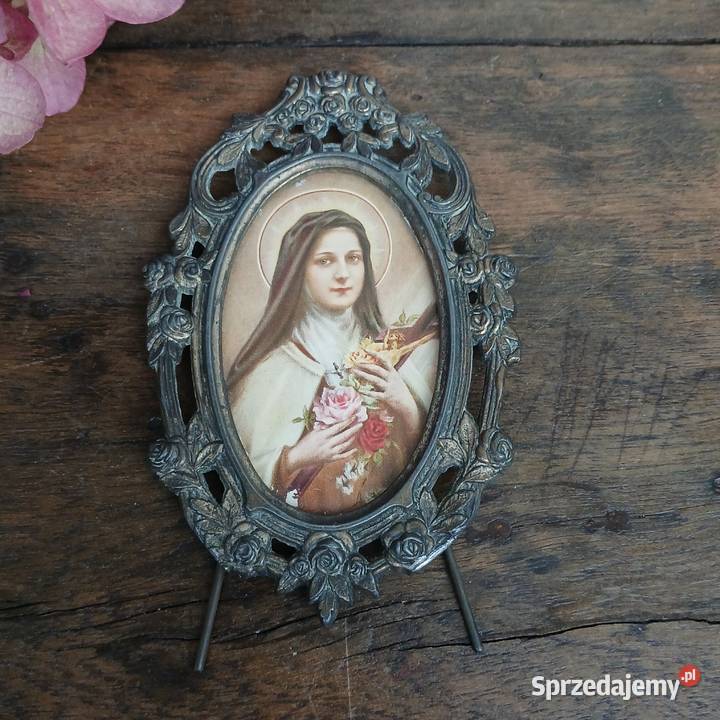 Stara mosiężna ramka na zdjęcie Św Teresa Pozostałe Warszawa sprzedam