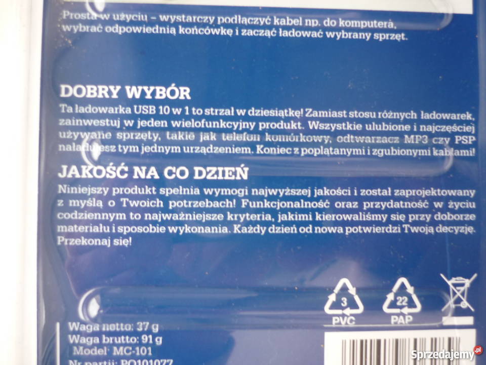 Uniwersalna ładowarka USB do telefonów GSM