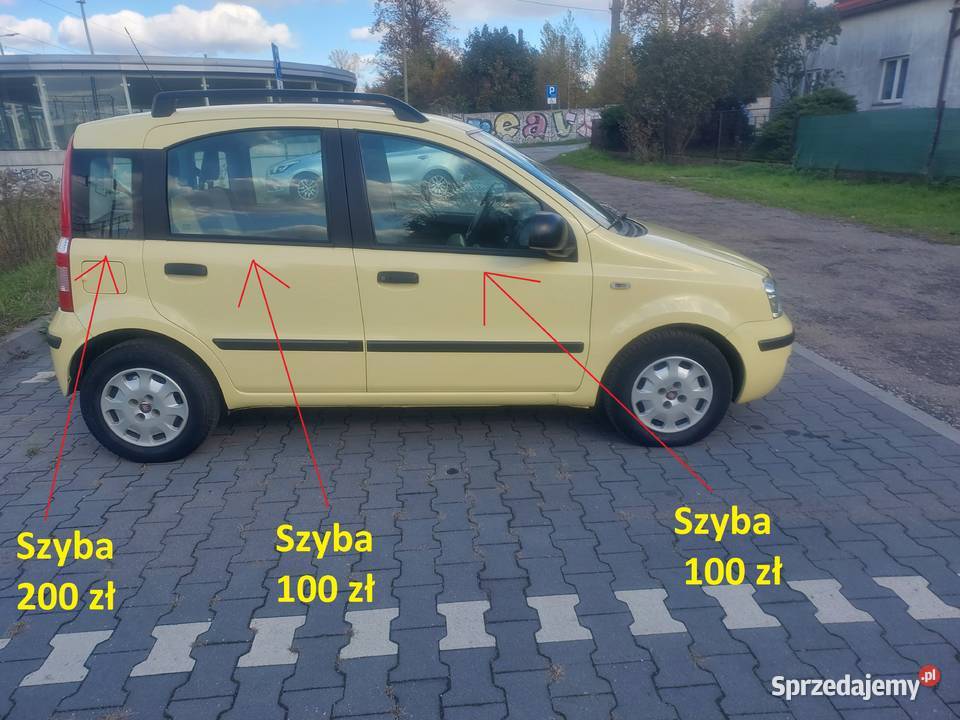 Sprzedam szyby do Fiata Pandy II dotyczy sztukę osobowe Boczne (drzwi) Dąbrowa Górnicza
