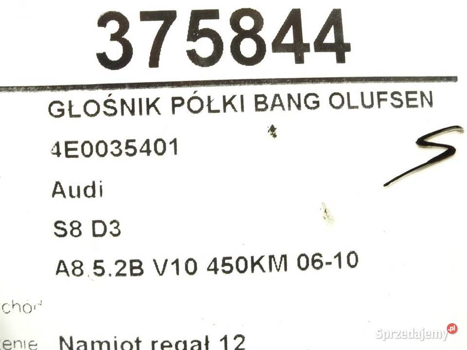 GŁOŚNIK PÓŁKI BANG OLUFSEN AUDI A8 D3 4E0035401