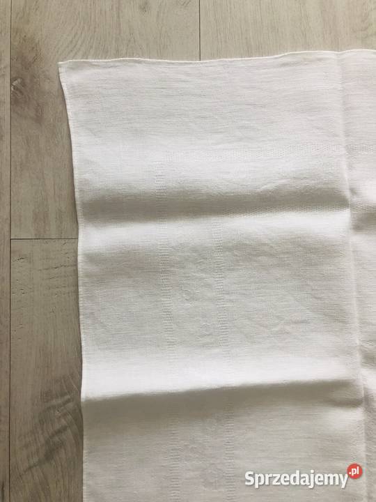 Duży biały obrus 120x50 len Łódź