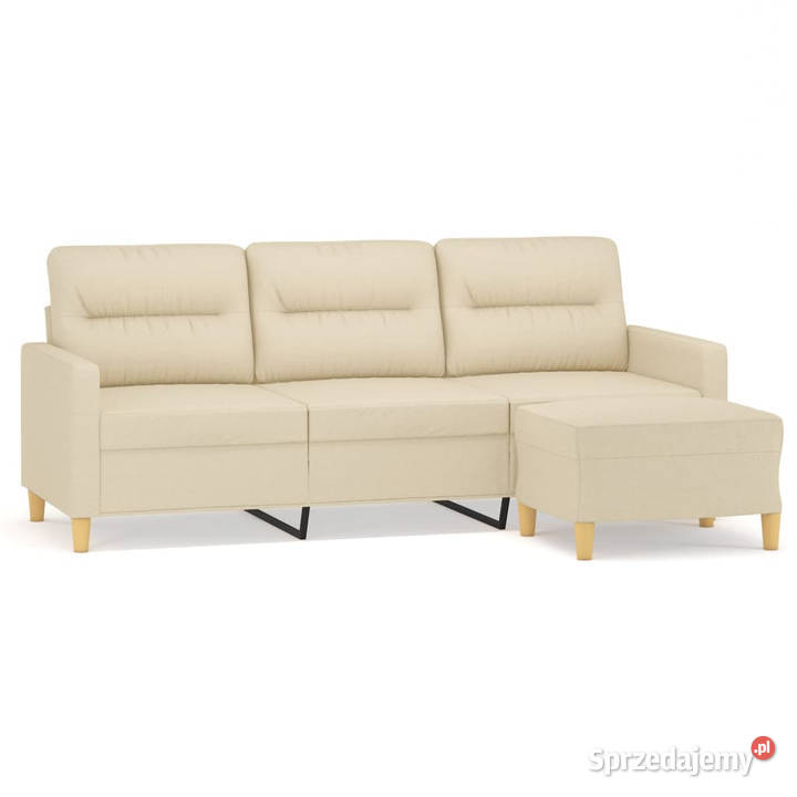 Sofa 3osobowa kremowa 180 tapicerowana tkaniną sprzedam