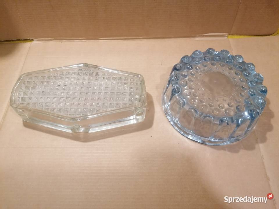 popielniczka szkło PRL przezroczysta Piotrków Trybunalski sprzedam
