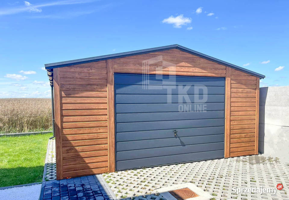 Garaż blaszany 5x5m Brama uchylna drzwi 2x okno 354zł/m2 Chodzież