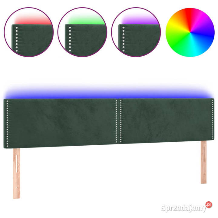 Zagłówek do łóżka z LED ciemnozielony 180x5x7888 Warszawa sprzedam