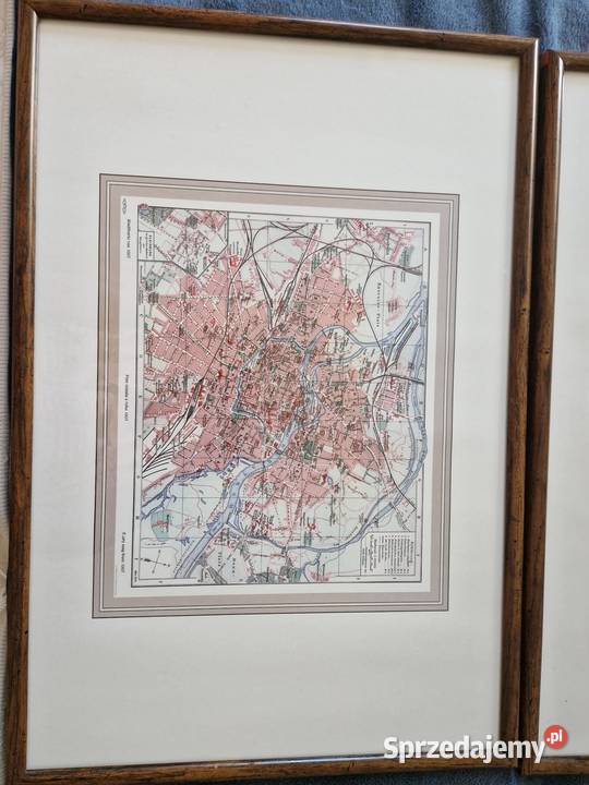 Stare grafiki Wrocław Breslau zestaw plan miasta mazowieckie Serock