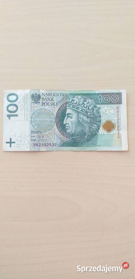 Banknot 100 RADAR numer BR 2352532