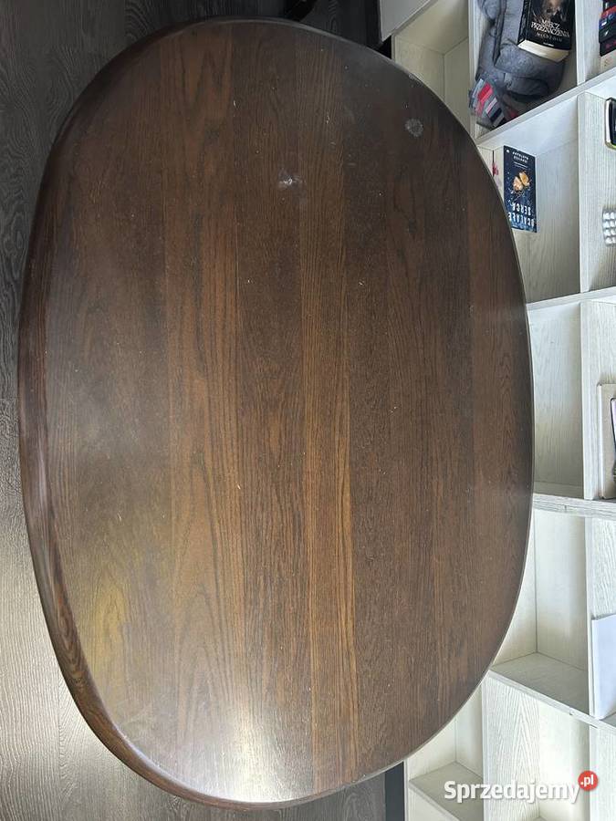 Dębowy ciężki stół 130x100 z 4 krzesłami Kraków