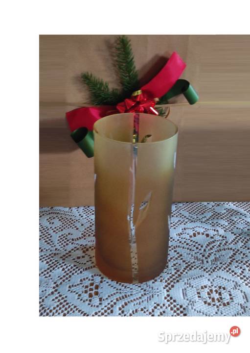 Stary kolekcjonerski wazon flakon szkło beżowy Kielce sprzedam