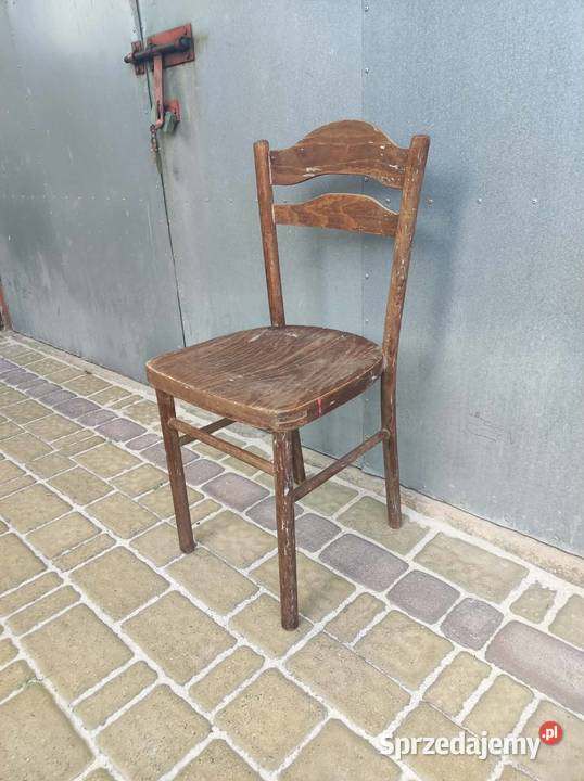 Drewniane krzesło vintage prl retro łódzkie Podkałek