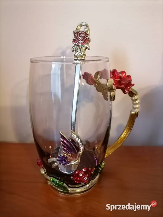 Szklanka Red Rose Glass Vintage dolnośląskie Wałbrzych sprzedam