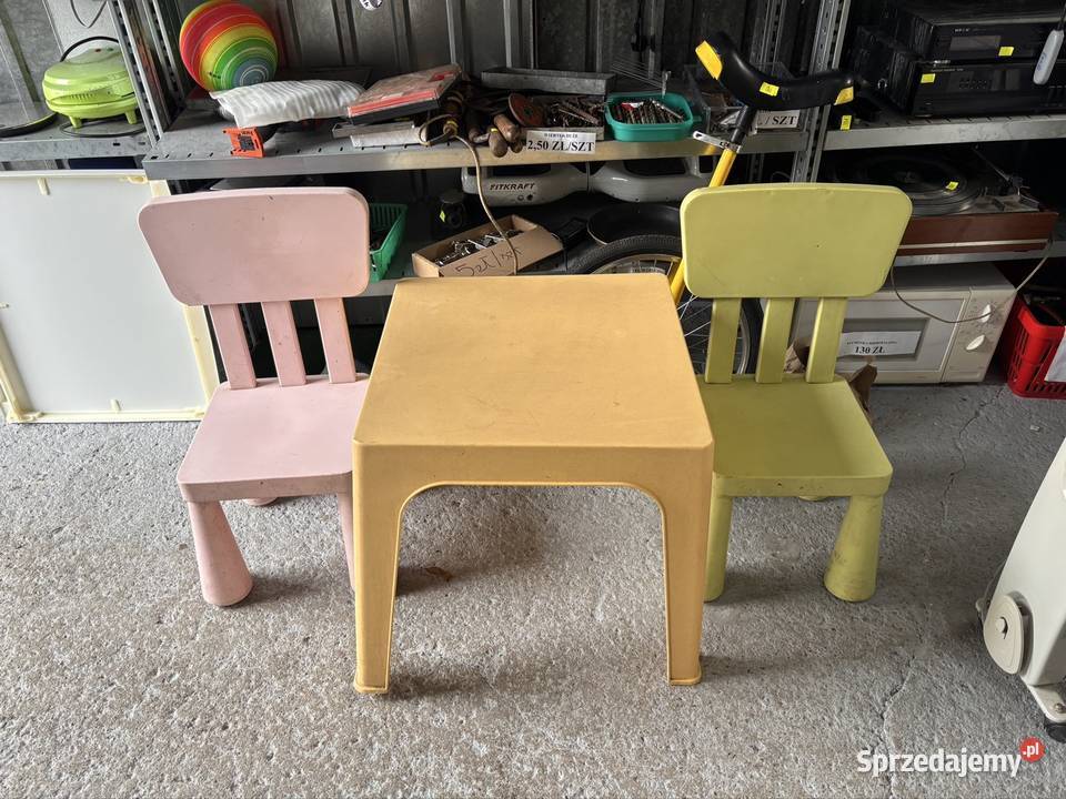 Zestaw stolik dwa krzesła dzieci Choszczno