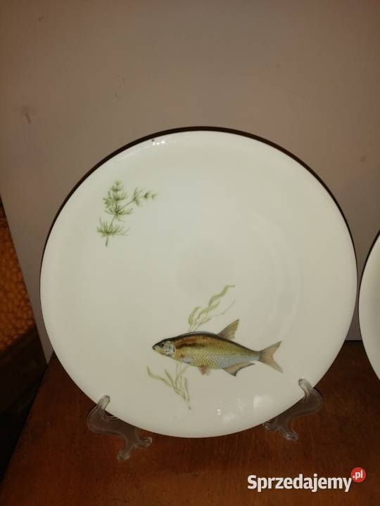 talerze z rybą porcelana Scherzer Bavaria 2