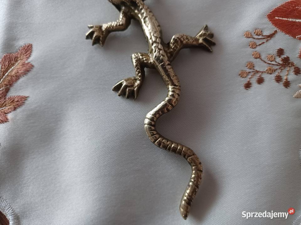 Jaszczurka Piękna figurka jaszczurki Mosiądz Poznań