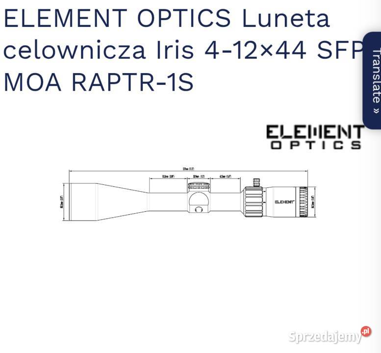 Luneta celownicza Element OPTICS Iris 41244 SFP Sporty strzeleckie i myślistwo Ruda Śląska