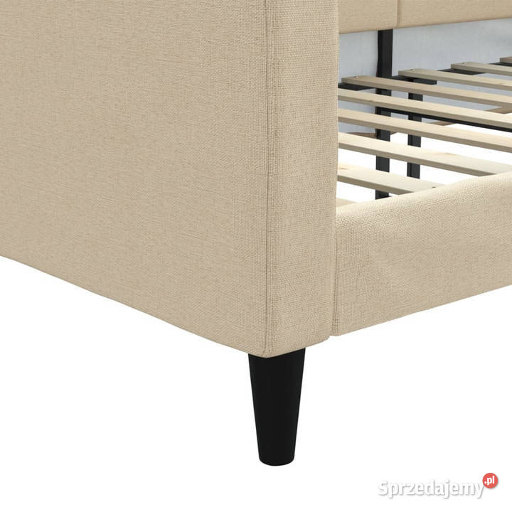 Sofa z funkcją spania kremowa obita tkaniną 68cm mazowieckie Warszawa