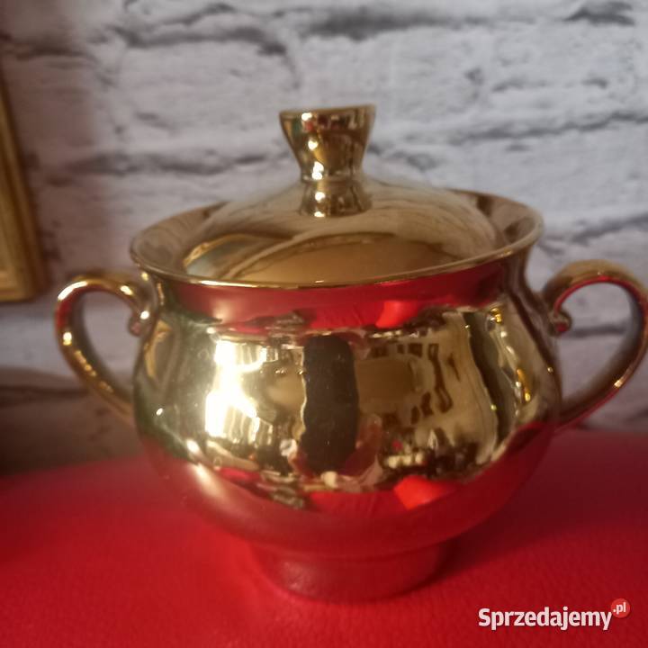Złota porcelanowa cukiernica