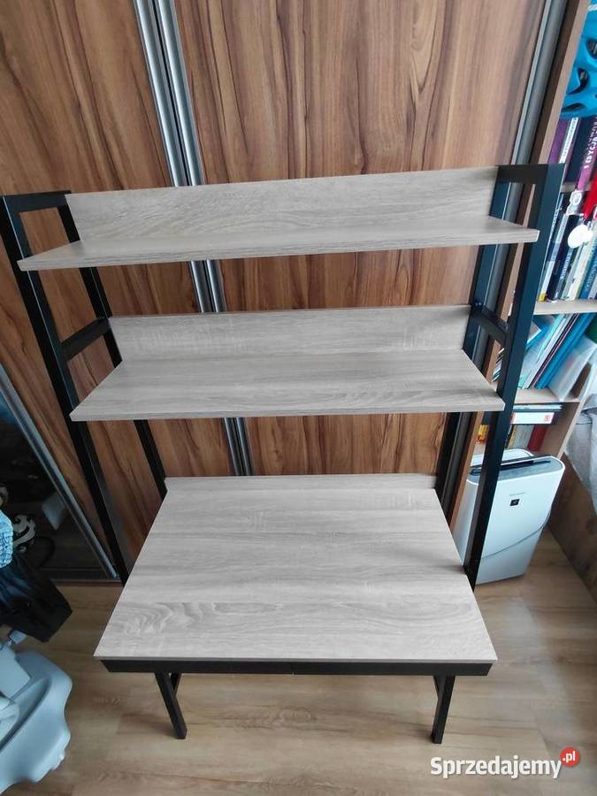 Regał biurko z półkami dąb sonoma stan idealny Biurka