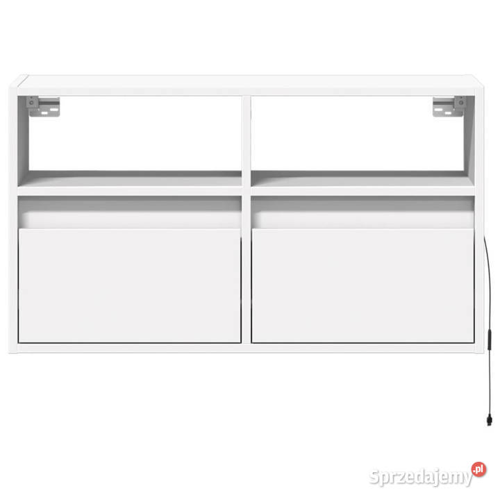 Ścienna szafka TV z LED biała 80x31x45 WM852327 mazowieckie Warszawa