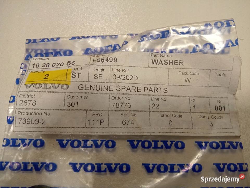 PODKŁADKA 64x18x2 VOLVO XC40 XC60 XC70 XC90 C30 Części Nowy Tomyśl