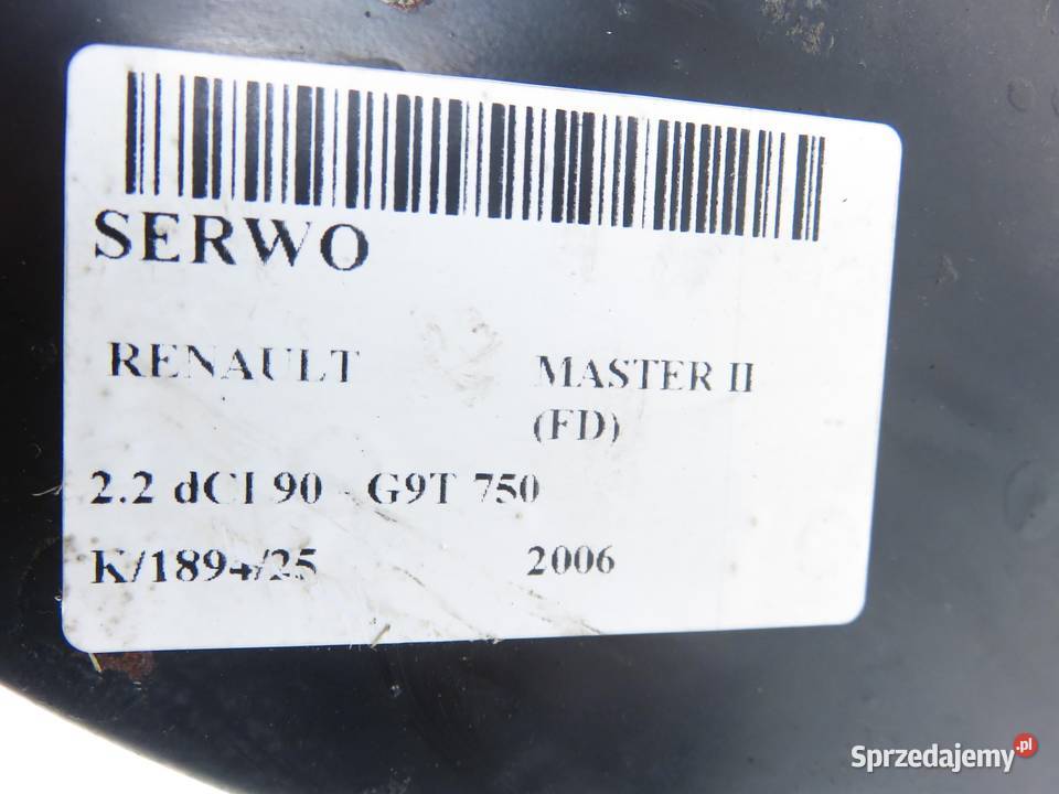 SERWO RENAULT MASTER II FD 22 dCI 90 G9T 750 Pompy hamulcowe małopolskie sprzedam